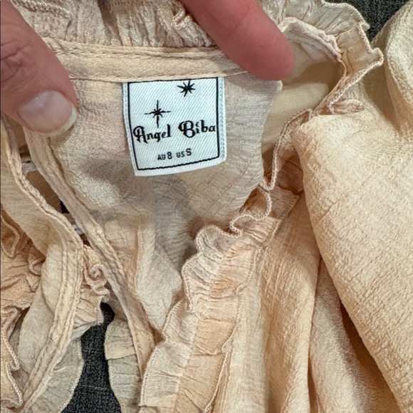 ANGEL BIBA Laney Cutout Back Balloon Sleeve Dress Beige - Picture 4 of 5